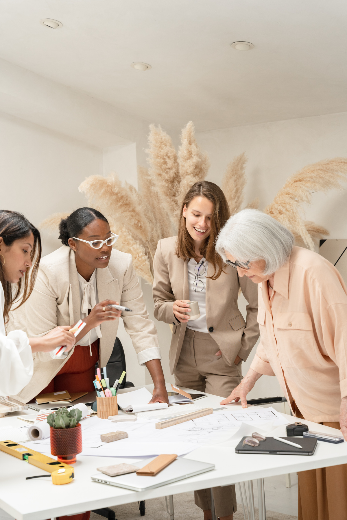 Women Collaborating on an Architectural Project 